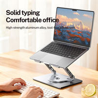 Support d'ordinateur portable rotatif à 360° en alliage d'aluminium, pliable et réglable, pour MacBook, tablette, PC, base de refroidissement