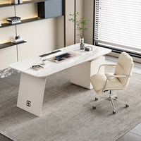 Bureau de style français en marbre blanc crème, bureau moderne pour la maison, bureau d'étude au design unique, bureau d'ordinateur Minis MN-CPT3, luxe léger