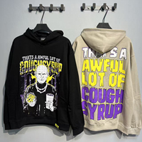 Hoodie Fleece Tebal Berkualitas Tinggi 100% Katun untuk Pria, Model Oversize Kasual Musim Gugur, Streetwear dengan Pola Huruf Cetak Digital