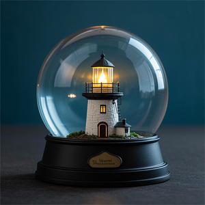 Venta al por mayor de agua personalizada bola de cristal niño niña Día de San Valentín regalo creativo caja de música faro globos de nieve - Product Image 2