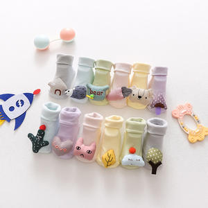 ถุงเท้ากัน<span class=keywords><strong>ล</strong></span>ื่นสี<span class=keywords><strong>พื้น</strong></span><span class=keywords><strong>ล</strong></span>ายการ์ตูนสำหรับเด็กชุดเด็กชายเด็กหญิงผ้าฝ้าย3D สัตว์ - Product Image 4