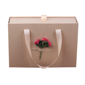 <span class=keywords><strong>Caja</strong></span> de cajón con asas de cinta <span class=keywords><strong>Rectangular</strong></span>, bolsa de regalo de papel <span class=keywords><strong>Kraft</strong></span> Vintage, embalaje para pelucas, regalo, ropa - Product Image 5