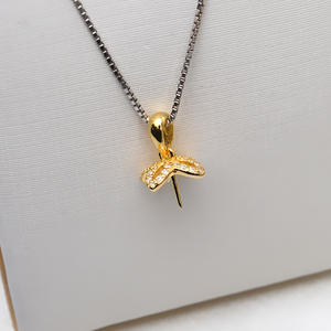 Pendentif Baotou en argent et or S925, pendentif en perle 8-9, plateau vide pour bijoux DIY, semi-fini, 780-accessoires et composants de bijoux - Product Image 4