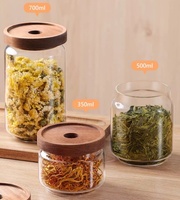 <strong>Top</strong> <strong>Sellers</strong> High Borosilicate Glass Food Kitchen Spice Storage Glass Jar With Acacia Wooden Lid for Home Kitchen Food Storage