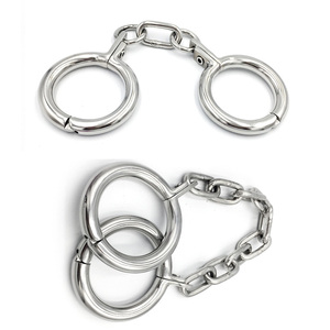 Esposas Circulares de <span class=keywords><strong>Acero</strong></span> Inoxidable con Cadena, Dispositivo de Bondage Corporal, Juguete Sexual Fetiche BDSM <span class=keywords><strong>para</strong></span> Mujeres y Hombres - Product Image 3
