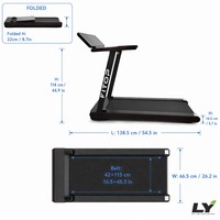 Ultraflaches Laufband für Apartments, Geräuscharmes Gehgerät ohne Montage, Faltbar mit Fernbedienung, Intelligentes Cardio-Equipment