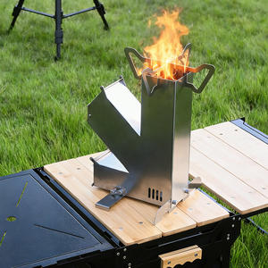 INBESTCAMP Brasero fusée à bois pliable pour randonnée, patio et camping, modèle Hobo Lipat - Product Image 1