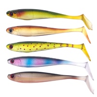Leurre souple en PVC en forme de poisson à queue en T, 95 mm/5,8 g, avec rainure dorsale, design réaliste pour la pêche en eau salée et en eau douce
