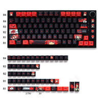Carton Maki-ma Theme Keycaps Pbt 129 Keys Dye-Sublimation Cherry Profile Keycaps for 61/104 Mx Switch Mechanical Keyboard