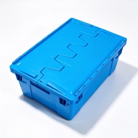 Conteneurs en plastique pour distribution en entrepôt, caisses en plastique avec couvercle, robustes, empilables, pour expédition et stockage