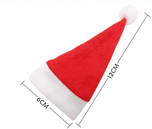 2025 Nhà Máy Bán Buôn Mềm Cảm Thấy <span class=keywords><strong>Mini</strong></span> Santa Mũ Giáng Sinh Màu Đỏ Hat Cho Chai Rượu Vang Trang Trí Dao Tay Áo - Product Image 2