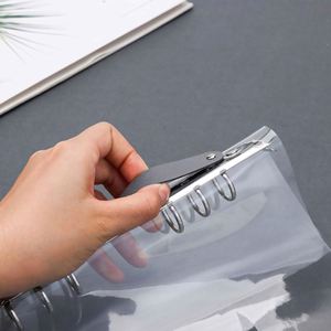 <b>A5</b> B5 Plastic Clear Pvc Budget Journal Refillable Transparent Loose-Leaf Ring Binder <b>Notebook</b> With Lock Leather Snap - Product Image 3
