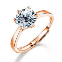 GRA Certifié VVS D Couleur Moissanite Bague Argent Sterling 925 Or 18k Plaqué Rhodium 2ct Femmes Fiançailles Mariage Fine Jewelry