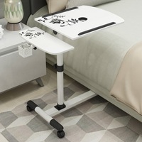 Bureau d'ordinateur portable pliable réglable en hauteur en bois NoYi pour la chambre à coucher, l'étude, table de chevet mobile pivotante et inclinable