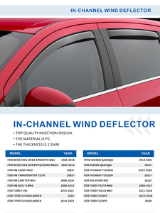 Protections de pluie météorologiques dans le canal pour PEUGEOT Partner <span class=keywords><strong>Berlingo</strong></span> 2D 2008-2018 Visière de fenêtre Visières d'aération à l'intérieur des déflecteurs de vent - Product Image 6