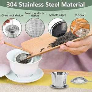 Loose Leaf Tea Filter Reusable Fine Mesh Tea Strainer Stainless Steel <b>Extended</b> <b>Chain</b> Hook Infuser - Product Image 4