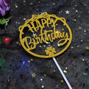 Топпер для торта на день рождения Gittler, блестящее украшение, знак на день рождения, Топпер для торта на день рождения, девичье украшение для десерта на день рождения