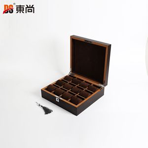 DS 12 Slots Biodegradable MDF Matte Wood Display <b>Black</b> Glossy Luxury Big Rectangle Watch <b>Box</b> - Product Image 1