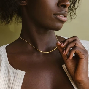 Collier personnalisé minimaliste en code Morse, chaîne en laiton plaqué <span class=keywords><strong>or</strong></span> avec nom personnalisé et message d'amitié caché, tendance - Product Image 5