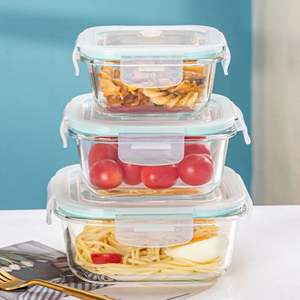 ชามแก้วทนความร้อนสูงบอโรซิลิเกต ดีไซน์มินิมอล สำหรับเก็บอาหารในครัว ใช้กับไมโครเวฟได้ มีช่องแบ่งสำหรับจัดเก็บอาหาร - Product Image 2