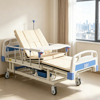 Lit médical multifonctionnel robuste à courbes intégrales, cadre à haute capacité de charge, plateau repas pliable, personnalisé pour usage médical