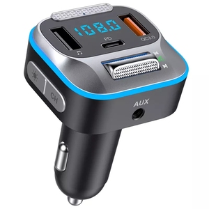 HG-transmisor de Radio FM inalámbrico, receptor de Audio y llamada manos libres, reproductor de música MP3, QC3.0 y PD30W, Cargador USB para coche - Product Image 2