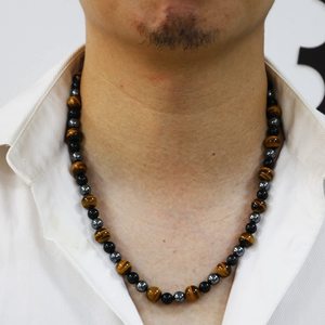 HipHop alla moda atural in pietra da <span class=keywords><strong>uomo</strong></span> <span class=keywords><strong>collana</strong></span> con ciondoli con ciondoli con perline di ematite elasticizzata <span class=keywords><strong>collana</strong></span> per <span class=keywords><strong>uomo</strong></span> - Product Image 1