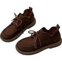 Chaussures pour femmes en cuir véritable faites à la main, modèle Varsavvas 1026, best-seller, directement de l'usine ; style vintage artistique à bout rond et talon bas