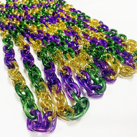 2024 nouveau collier en plastique Mardi Gras pour la décoration de fête de carnaval de Mardi Gras