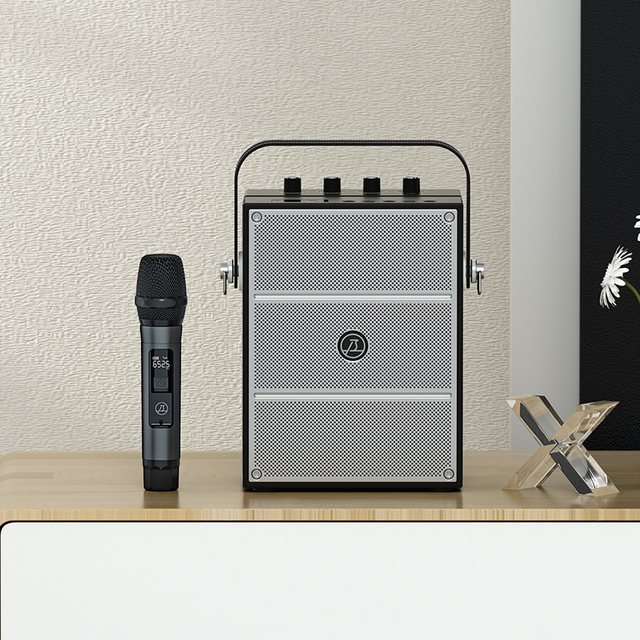 60W Home Party Speaker PA System  Portable Karaoke Speaker With UHF Wireless Handheld Microphone