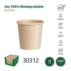 Gobelets jetables en papier kraft à paroi simple 250cc – Catégorie de produits Vasos - Product Image 1