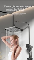 Ensemble de douche d'hôtel thermostatique moderne brossé intelligent LED à affichage numérique pour économiser l'eau effet lumière étoilée pluie
