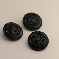 Kancing Paduan Seng Hati Hitam Berhias Berlian Imitasi Desain Minimalis Ramah Lingkungan 1-lubang untuk Pakaian Sepatu Topi Aksesoris Tangan