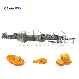 Freidora de Nuggets de Pollo de Acero Inoxidable con Certificación CE, Capacidad de 500-3000 kg/h, Línea de Ensamblaje Automática para Plantas de Procesamiento de Carne - Product Image 1