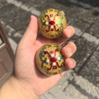 Boules de Baoding chinoises faites à la main, en émail filigrané, creuses, pour exercices manuels, en fer, revêtement résine, anti-stress, cadeau d'anniversaire