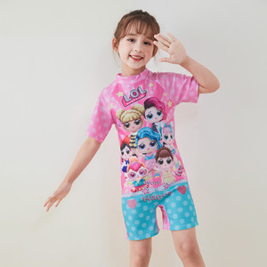 Ensemble <span class=keywords><strong>de</strong></span> <span class=keywords><strong>maillot</strong></span> <span class=keywords><strong>de</strong></span> <span class=keywords><strong>bain</strong></span> 2 pièces pour filles, motif dessin animé, avec short et bonnet <span class=keywords><strong>de</strong></span> <span class=keywords><strong>bain</strong></span> en mousseline, idéal pour le surf - Product Image 2
