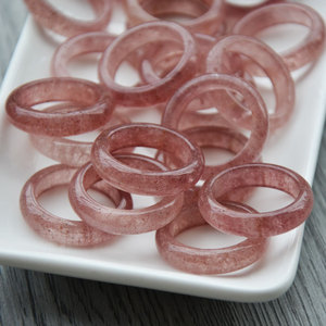 Natural Strawberry <b>Quartz</b> <b>Ring</b> Pigeon Blood Red Round 19mm Inner Diameter For <b>Ring</b> Making - Product Image 3