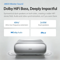 Projecteur DLP portable JMGO O3 1080P à courte focale avec Bonfire OS 7 WiFi 6 Laser tricolore pur pour home cinéma