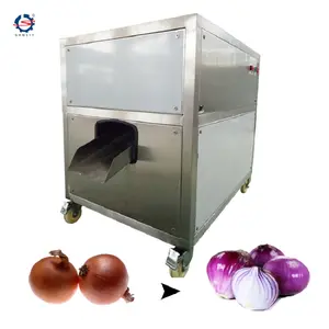 Máquina automática de corte de cebola, máquina cortadora de raiz de cebola