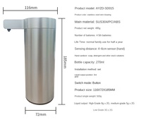 Distributeur automatique de savon liquide intelligent à capteur électrique sans contact en acier inoxydable 304 de luxe, fabriqué en usine OEM