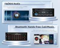 Radio Mobil Android Single 1DIN 6.86 Inci dengan Layar Sentuh Wireless CarPlay, Pemutar Audio Video GPS dengan BT, GPS, WiFi, FM