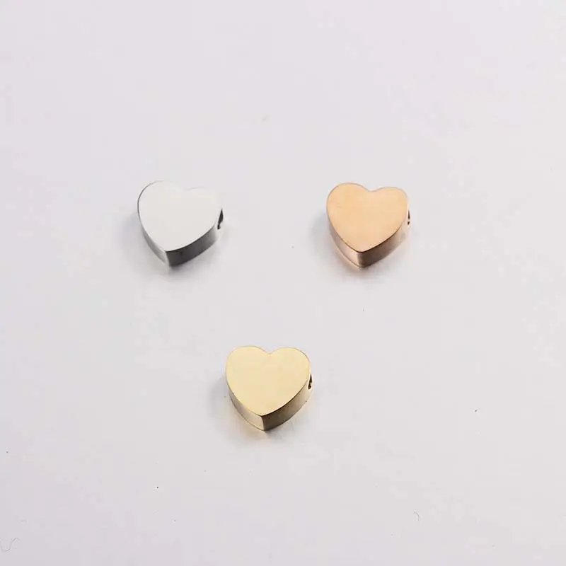 Sıcak satış ayna cilalı paslanmaz çelik aşk DIY takı kalp Charms bilezik kolye için