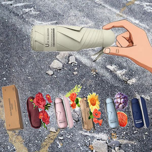 Parapluie de voyage minimaliste à cinq plis, petit et compact, protection solaire UV, léger, tube en fer, ouverture manuelle de poche - Product Image 3