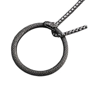 Yunnique – collier avec pendentif serpent, design Ouroboros, alliage de cuivre, bijoux cadeau unisexe, 3x60cm - Product Image 5