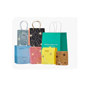 Borsa Regalo in Carta con Fiori in Lamina d'Oro 3192L, Colori Misti, Formato Grande, Borsa Promozionale in Carta - Product Image 1