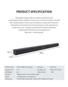 2.0ch Bluetooth Sound Bar AUDMIC High Quality With Wired <strong>Subwoofer</strong> <strong>Remote</strong> <strong>Control</strong> with LED Display HDMI Speaker for <strong>Home</strong> TV - Product Image 5