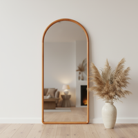 Grand miroir mural moderne en bois massif avec cadre en caoutchouc, 180x100CM, couleur noyer, pour la maison