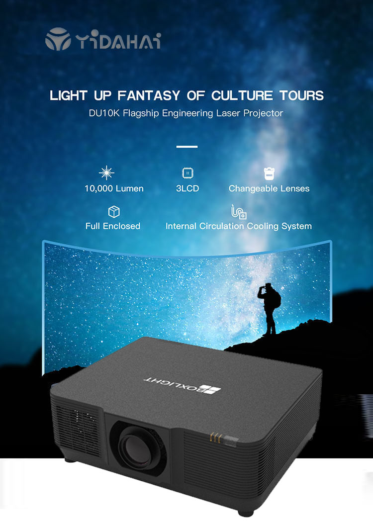 [YIDAHAI UHP10K]10K Ansi lumens Laser+3LCD venue outdoor mapping professional large Huge size project beamer proyector projecto