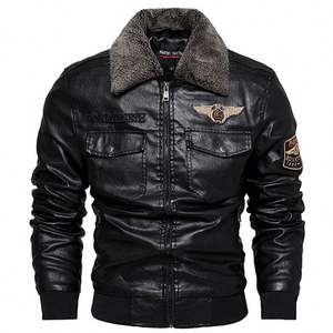 Veste en PU pour homme, nouveau design, tendance hiver, vêtements pour homme, veste chaude, coupe slim, élégante, veste de moto en PU - Product Image 3
