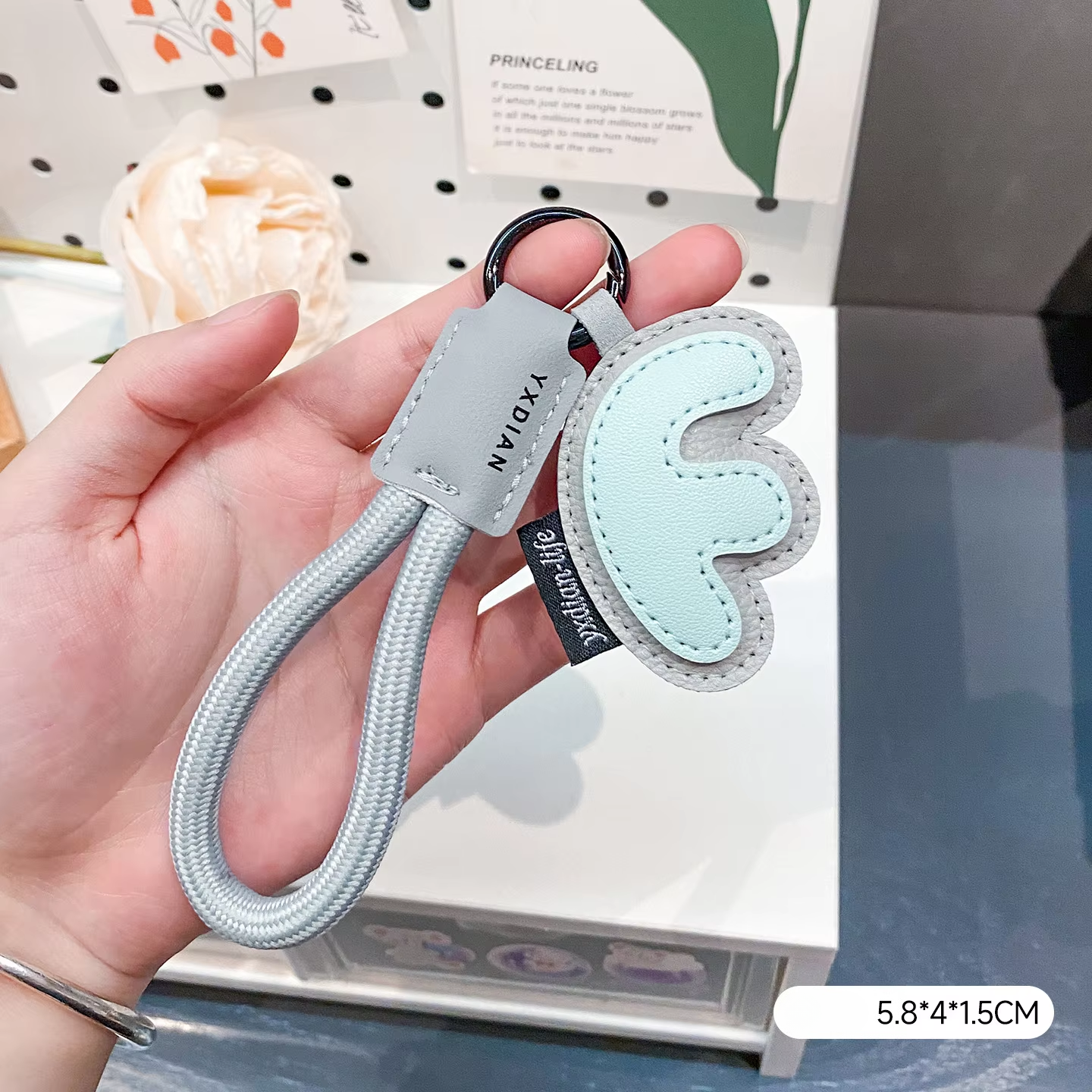 Leather letter pendant-f